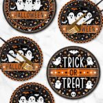 24 pcs Halloween plates set with cute ghost design