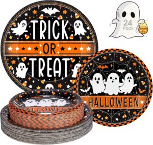 Cute ghost Halloween paper plates for spooky party decor