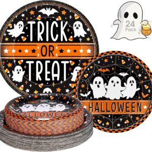 Cute ghost Halloween paper plates for spooky party decor