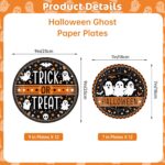 Trick or Treat Halloween dinner plates in black and orange