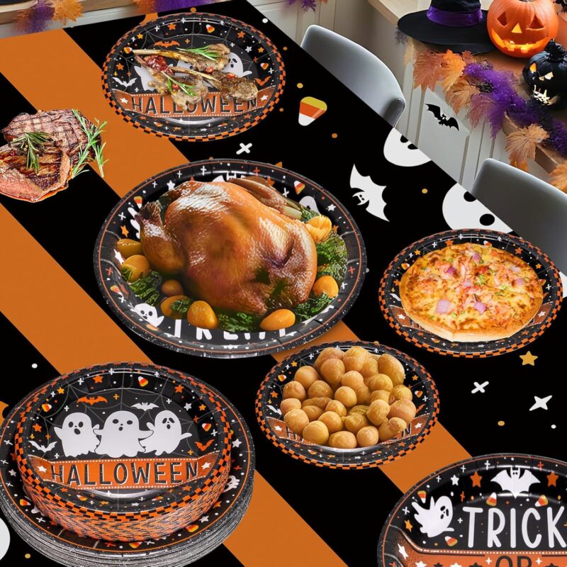 Spooky Halloween paper plates for desserts and snacks