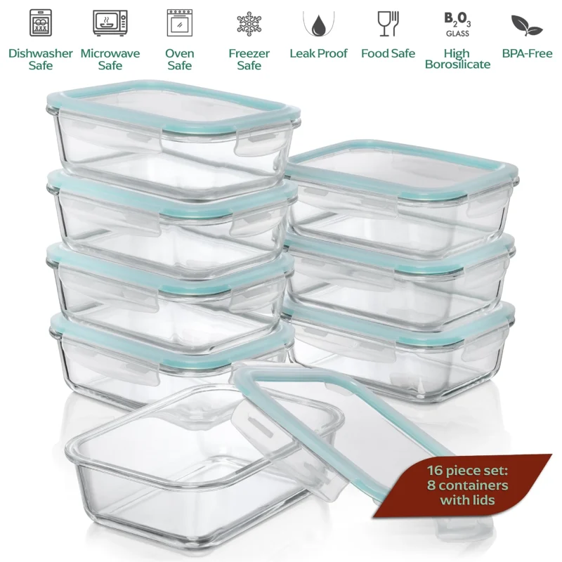 Rubbermaid Brilliance Food Storage Containers BPA Free Airtight Lids Ideal for Lunch Meal Prep & Leftovers Set of 5 (3.2 Cup) - Image 3