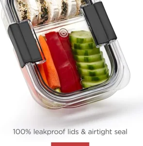 Rubbermaid Brilliance Food Storage Containers BPA Free Airtight Lids Ideal for Lunch Meal Prep & Leftovers Set of 5 (3.2 Cup) - Image 2