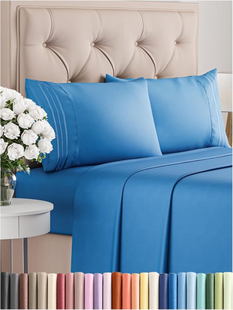 deep pocket fitted sheet royal blue color cooling microfiber bed sheets