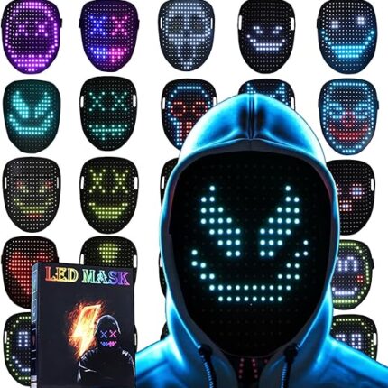 LED lighted scary Halloween mask with 50 patterns