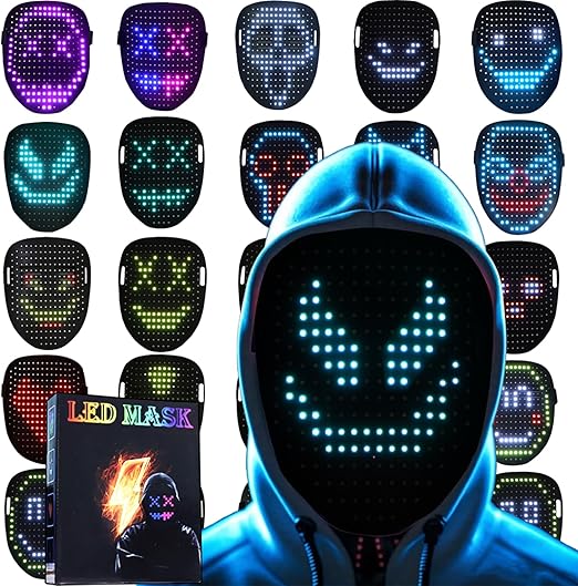 LED lighted scary Halloween mask with 50 patterns